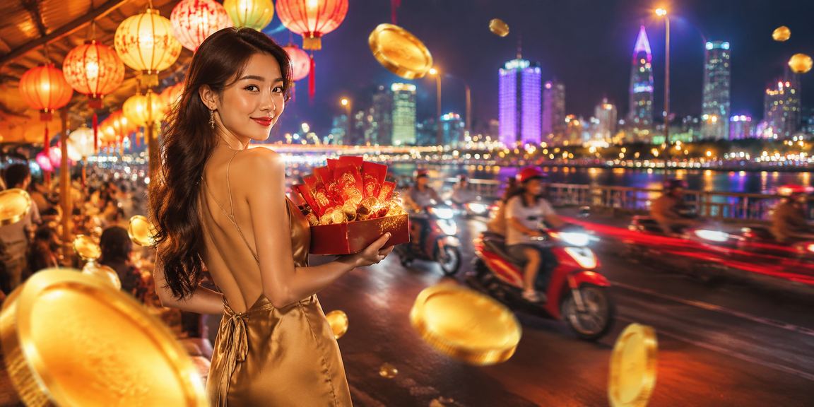 Không khí nhận phong bao đỏ và voucher tại chợ đêm Đà Nẵng